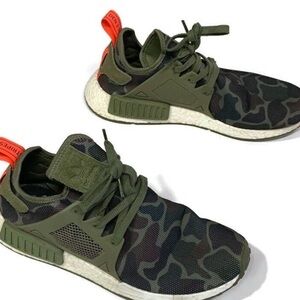 adidas Camouflage Green and Orange Sneakers